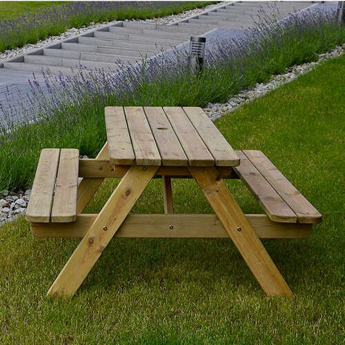 View of the Wooden Outdoor Garden Picnic Table 'Athina'